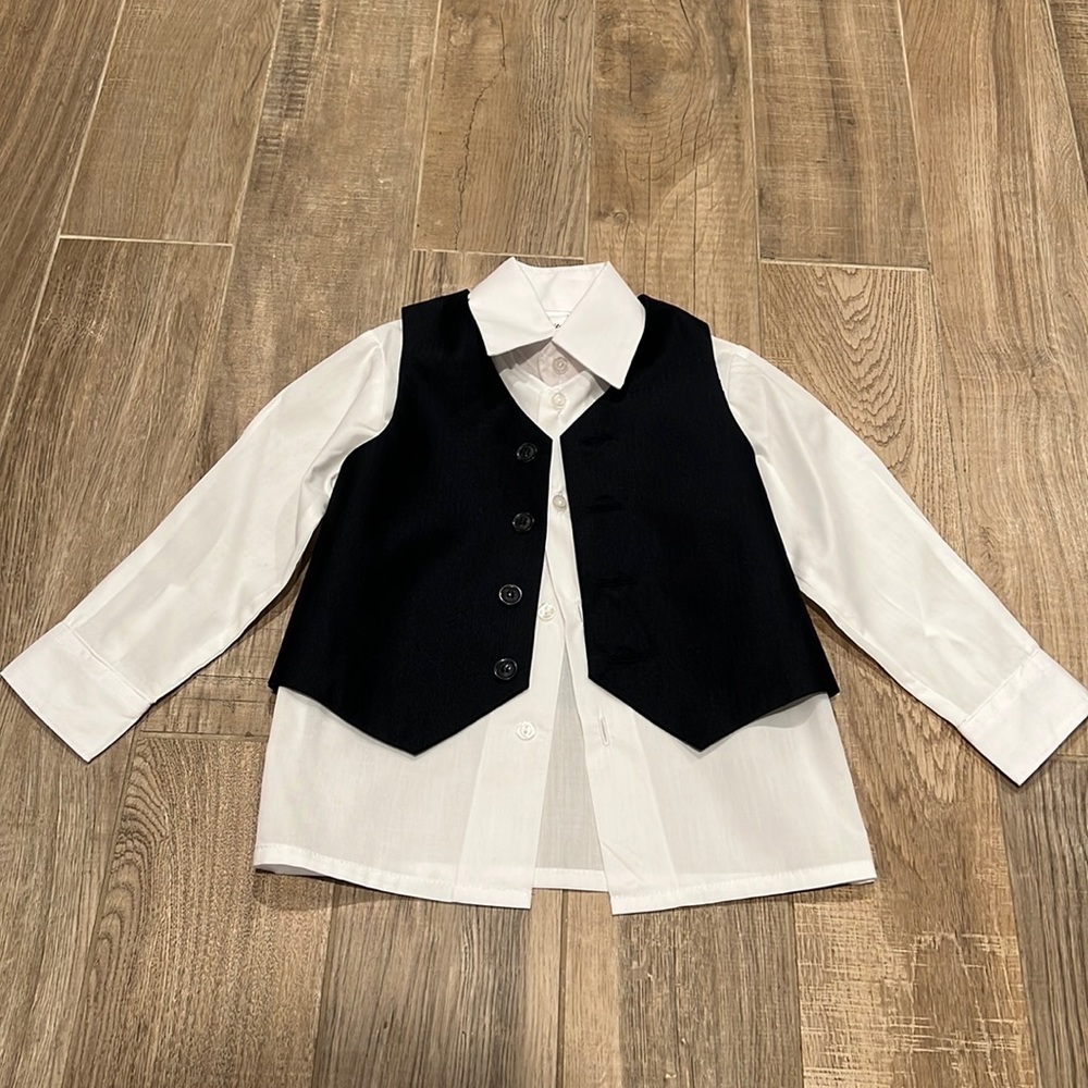 ❗️BUNDLE SALE 4 for $20 - NEW No Tag Boys SHIRT and VEST SET - Size 4 - Picture 2 of 9